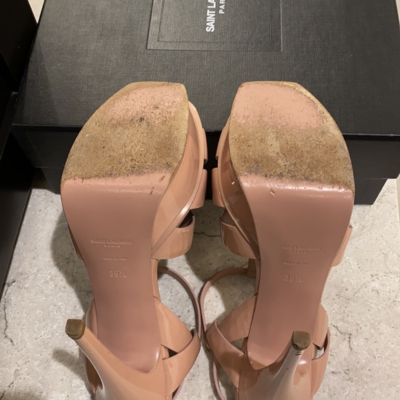 SAINT LAURENT Patent Tribute 75 Platform Sandals - Picture 15 of 16